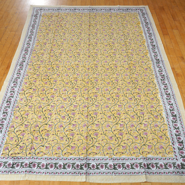 Block Printed Cotton Table Cover - 180 x 130 cms